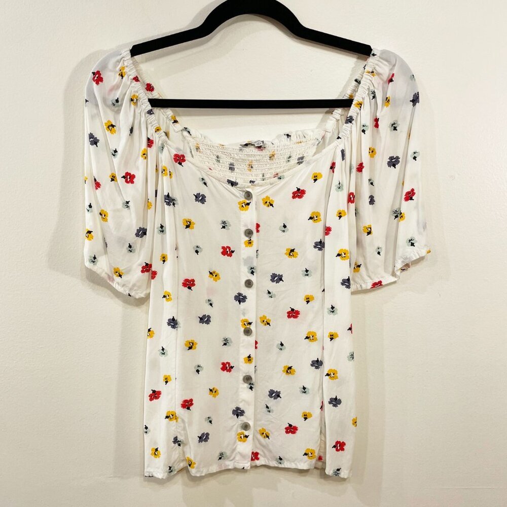 EUC Madewell Button-Front Top in Confetti Floral Small - Picture 3 of 7